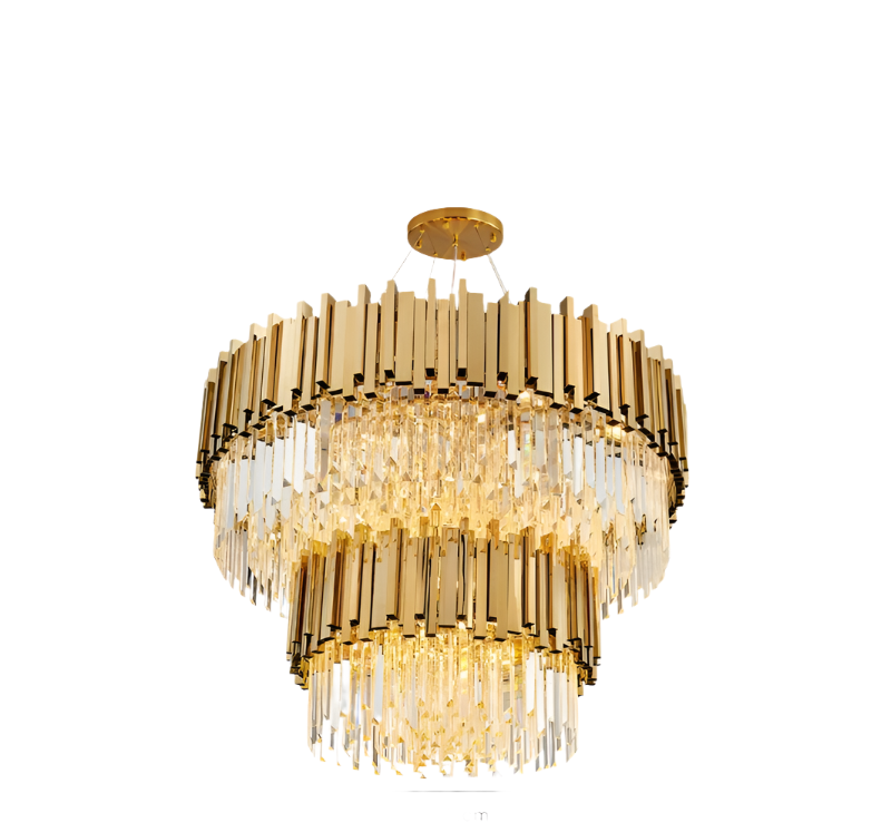 Gold Crystal Tiered Chandelier