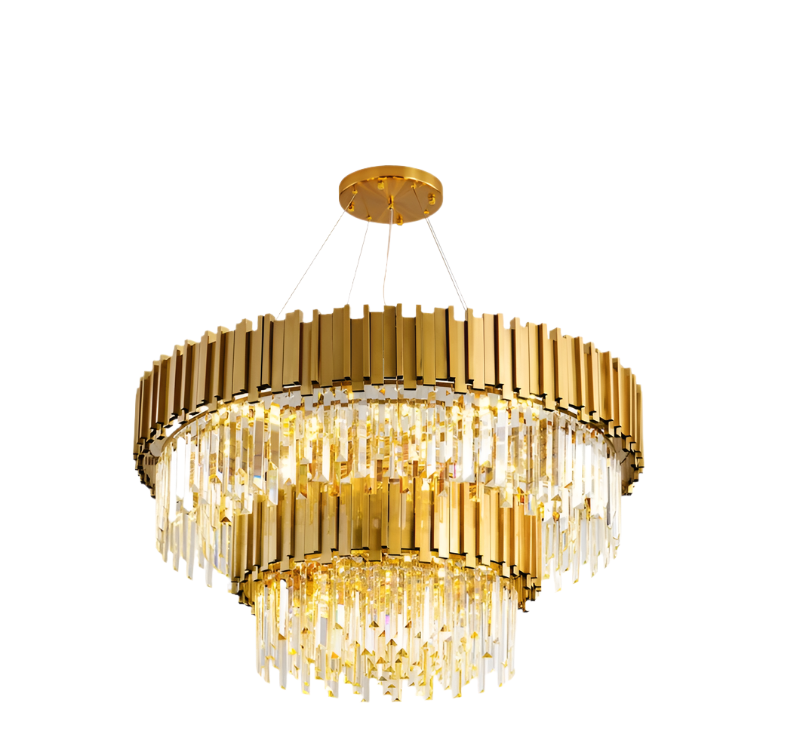 Gold Crystal Tiered Chandelier