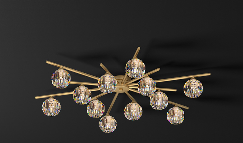 Multi-arm crystal chandelier modern interior lighting