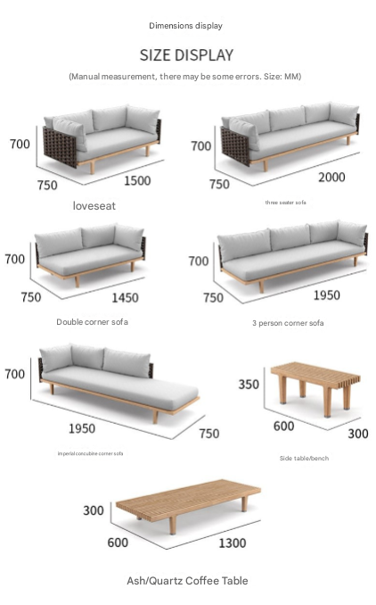 Scandinavian Outdoor Rattan Sofa Set with Coffee Tables – Villa & Balcony Use