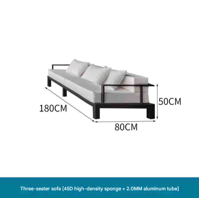 Chinese-Inspired Aluminum Outdoor Sofa Set with Marble Table – Garden & Terrace Lounge