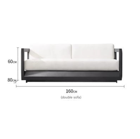 Minimalist Outdoor Aluminum Sofa Set with Matching Coffee Table – Weatherproof Garden Lo