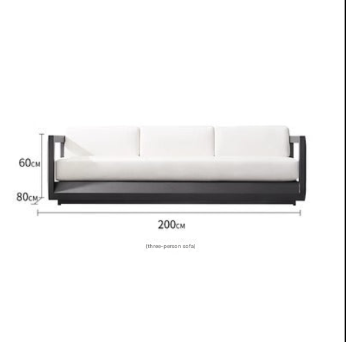 Minimalist Outdoor Aluminum Sofa Set with Matching Coffee Table – Weatherproof Garden Lo