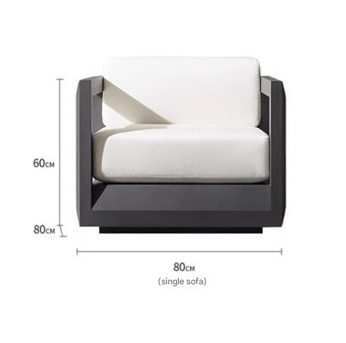 Minimalist Outdoor Aluminum Sofa Set with Matching Coffee Table – Weatherproof Garden Lo