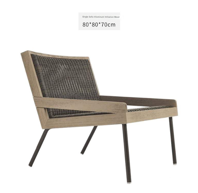 Teak & Aluminum Outdoor Sofa Set with Coffee Table – Weatherproof Garden Lounge Furnitur