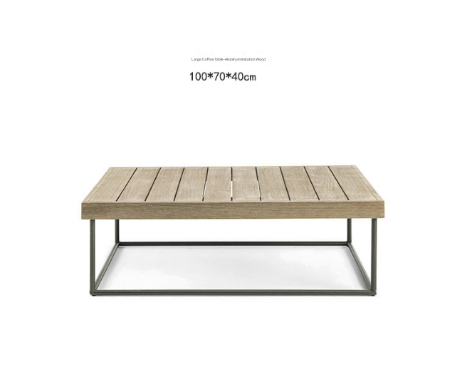 Teak & Aluminum Outdoor Sofa Set with Coffee Table – Weatherproof Garden Lounge Furnitur