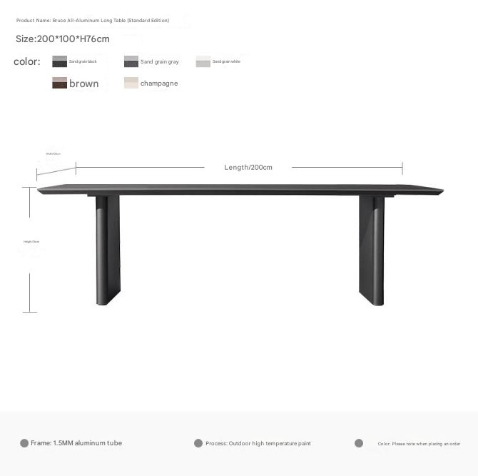 Luxury Outdoor Aluminum Dining Set – Nordic Villa Garden Table with Chairs – Custom Made
