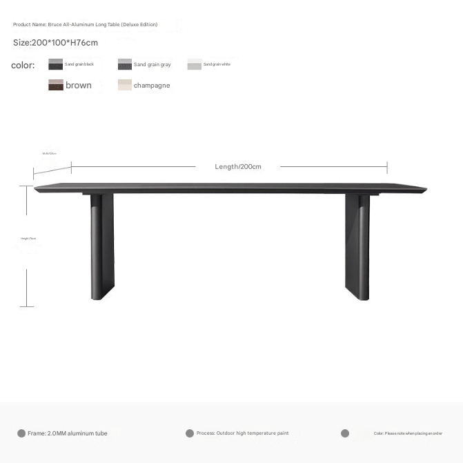 Luxury Outdoor Aluminum Dining Set – Nordic Villa Garden Table with Chairs – Custom Made