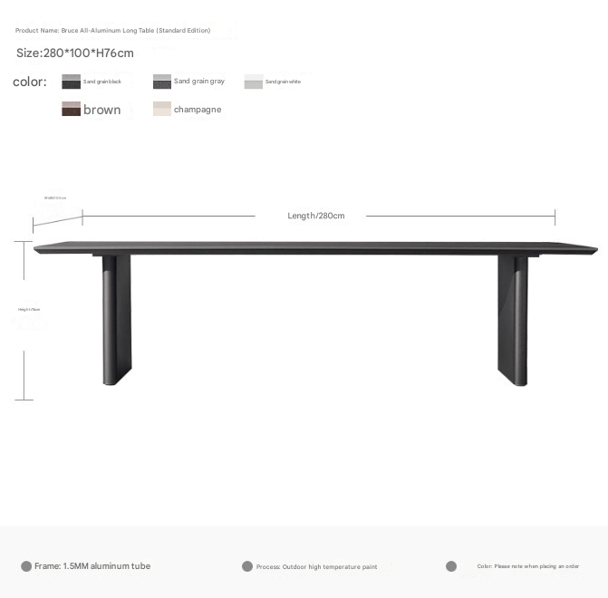 Luxury Outdoor Aluminum Dining Set – Nordic Villa Garden Table with Chairs – Custom Made