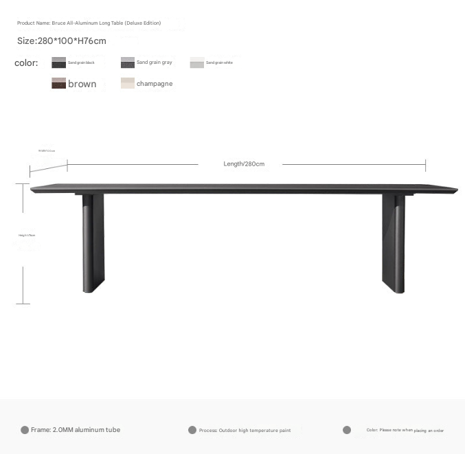 Luxury Outdoor Aluminum Dining Set – Nordic Villa Garden Table with Chairs – Custom Made