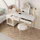 Modern Nordic Cream LED Dressing Table – Custom Made Bedroom Vanity Set