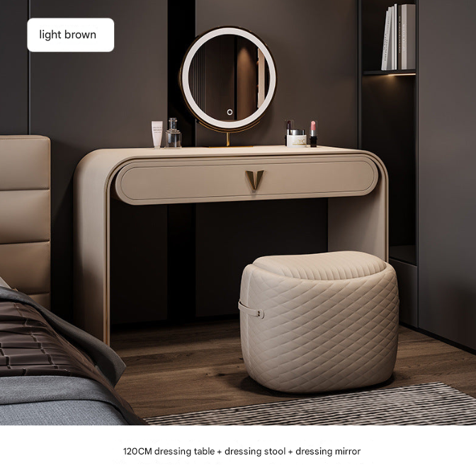 Modern Italian LED Mirror Dressing Table – Custom Made Bedroom Vanity Set