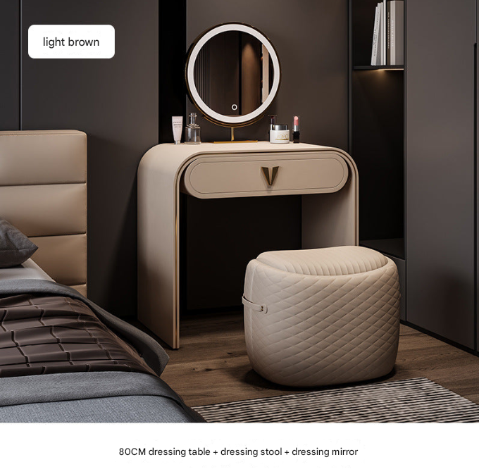 Modern Italian LED Mirror Dressing Table – Custom Made Bedroom Vanity Set