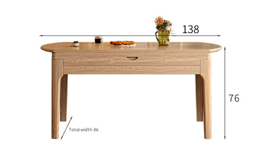 Custom Made Nordic Ash Wood Dining Table – Retractable Solid Wood Table with Chairs for Modern Apartments
