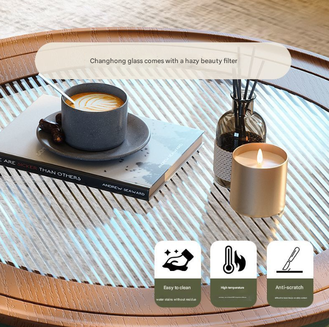 Custom Made French Retro Round Coffee Table Set