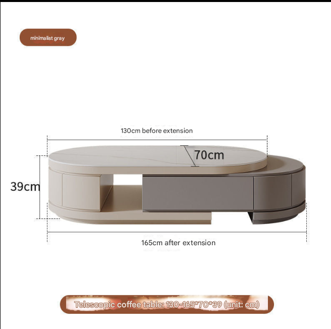 Cream & Retractable TV Unit & Coffee Table Set – Custom Made Living Room Furniture