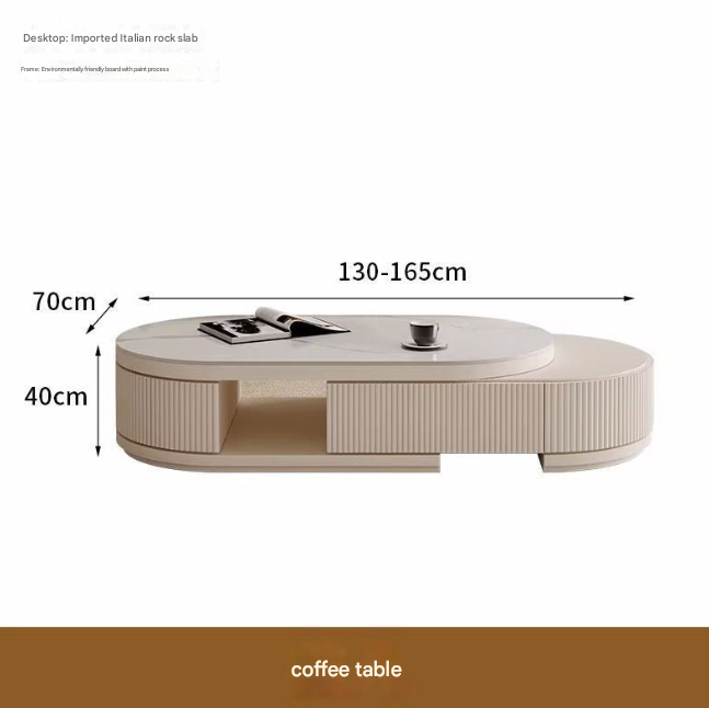 Cream & Retractable TV Unit & Coffee Table Set – Custom Made Living Room Furniture