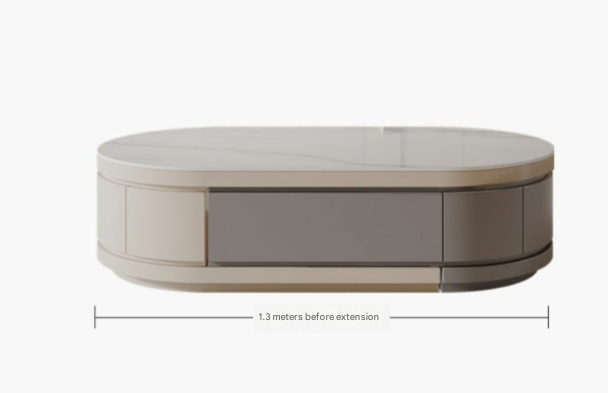 Cream & Retractable TV Unit & Coffee Table Set – Custom Made Living Room Furniture