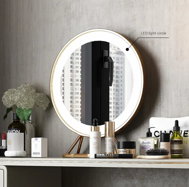 White Mirror Storage Dressing Table – Custom Made Bedroom Vanity Set