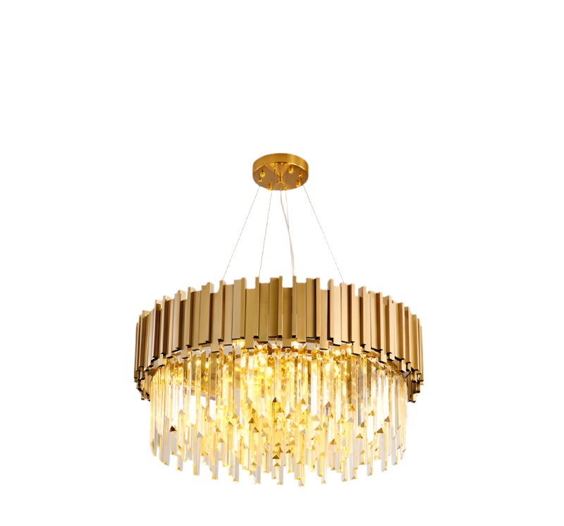 Gold Crystal Tiered Chandelier