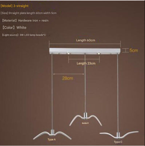 Nordic Seagull Resin Pendant Light – Modern Bird Chandelier