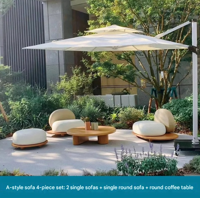 Modern Cloud Shape Outdoor Lounge Set – Teak Garden Sofa Set – Custom Made