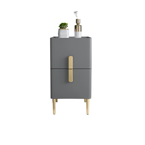 Custom Made Slim Luxury Bedside Table – Modern Narrow Nightstand with Gold Accents