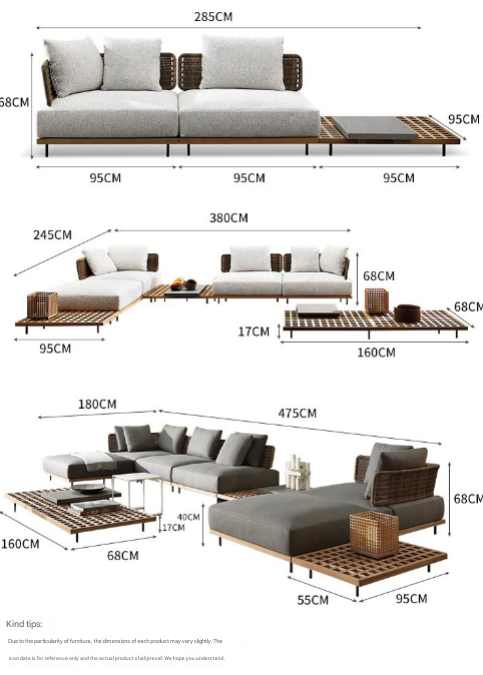Luxury Teak & Rattan Outdoor Sofa Set – Modular Outdoor Lounge Sets – Custom Made