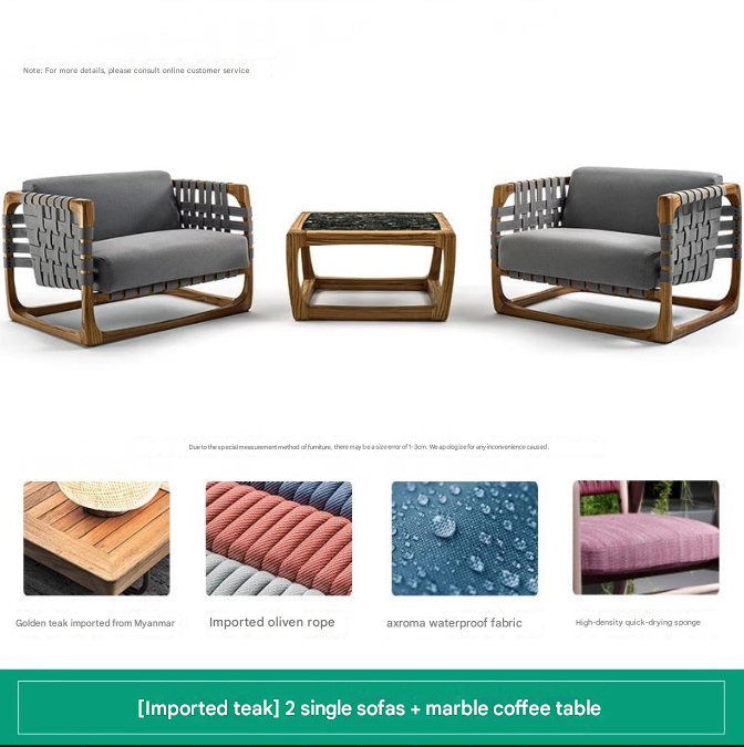 Nordic Teak Outdoor Armchair Set – Outdoor Lounge Chair Set – Custom Made