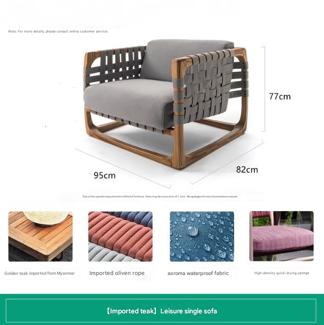 Nordic Teak Outdoor Armchair Set – Outdoor Lounge Chair Set – Custom Made