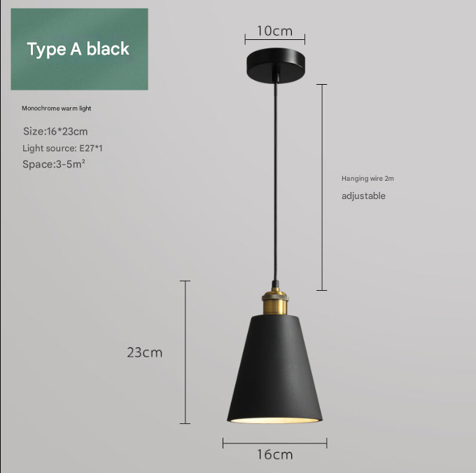Nordic Industrial Style Three-head Restaurant Chandelier Macaron Simple Dining Table Bar Chandelier Bedroom Bedside Small Chandelier