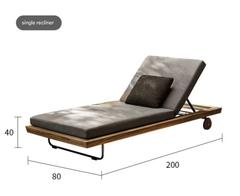 Modern Teak Ribbon Rattan Outdoor Sofa Set – Outdoor Garden Lounge Set – Custom Made