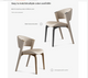 Light Luxury Leather Dining Chair – Nordic Modern Design with Solid Wood Frame – Custom Made Dining Chair