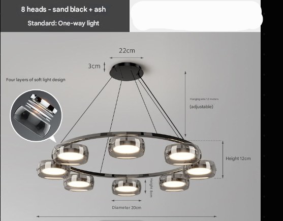 Modern Circular LED Ring Chandelier – Chrome Pendant Light
