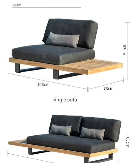 Modern Teak Garden Sofa Set – L-Shaped Outdoor Sofa Set – Custom Made