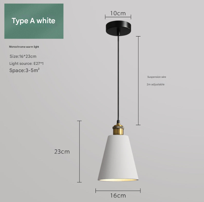 Nordic Industrial Style Three-head Restaurant Chandelier Macaron Simple Dining Table Bar Chandelier Bedroom Bedside Small Chandelier