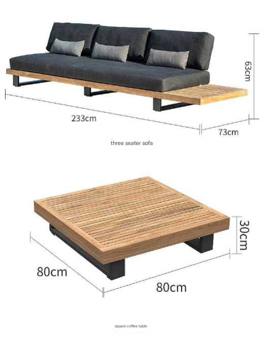 Modern Teak Garden Sofa Set – L-Shaped Outdoor Sofa Set – Custom Made