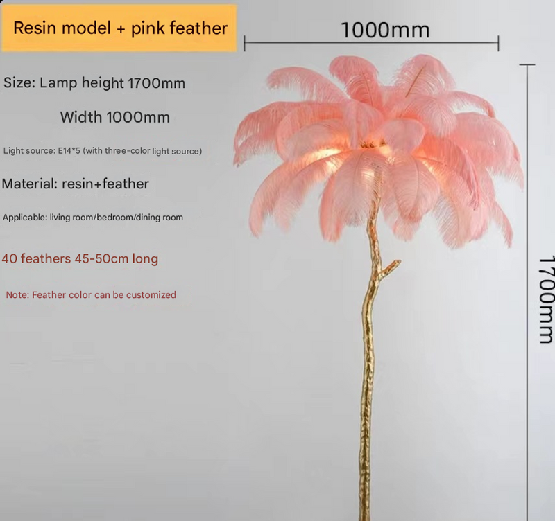 Nordic Feather Luxury Internet Celebrity Ostrich Ins Floor Lamp – Made-to-Order Lighting