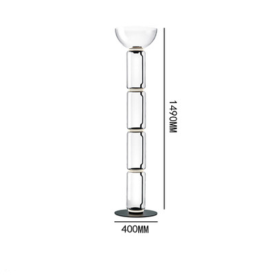 Nordic Home Decoration Vertical Cylindrical Glass Floor Lamp Modern Living Room Bedroom Floor Lamp