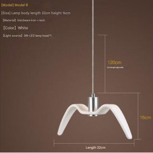 Modern Nordic bird pendant light warm LED