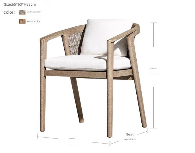 Teak Outdoor Dining Set – Solid Wood Patio Table with Armchairs – Custom Made