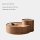 Custom Made Rotating Solid Wood Coffee Table Set