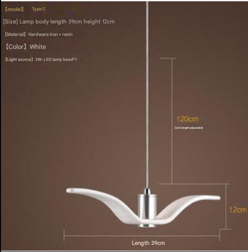 Artistic resin seagull ceiling light contemporary interior