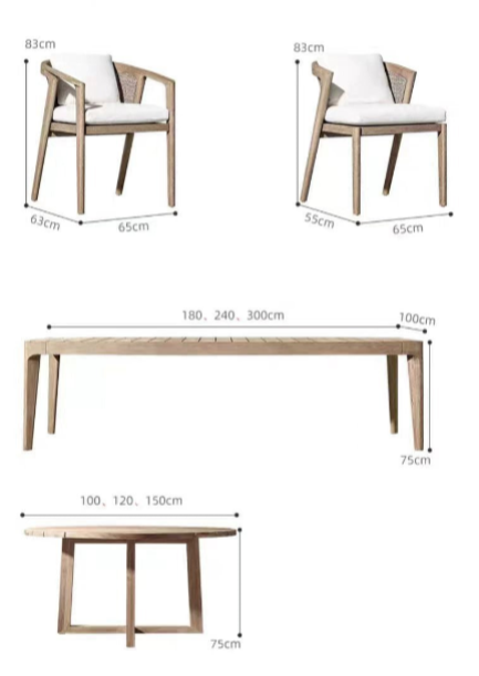 Teak Outdoor Dining Set – Solid Wood Patio Table with Armchairs – Custom Made