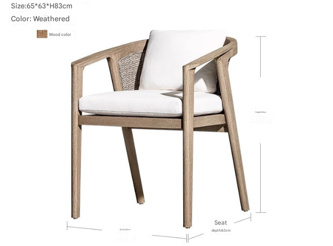 Teak Outdoor Dining Set – Solid Wood Patio Table with Armchairs – Custom Made