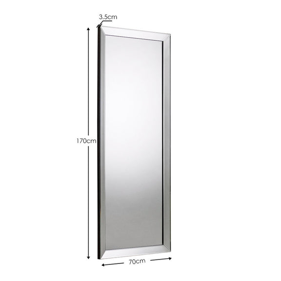 Rectangular mirror with dimensions labeled on a white background