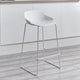White bar stool on a wooden floor with a neutral background