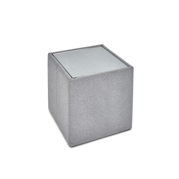 Gray textured cube on a white background