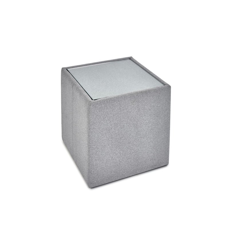Gray textured cube on a white background