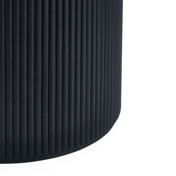 Wooden panel with a ribbed texture on a white background
